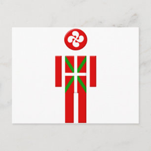 Garçon Basque drapeau Euskadi Briefkaart