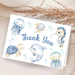 Garçon Bébé Océan Bleu Marin Fête Prélart Merci