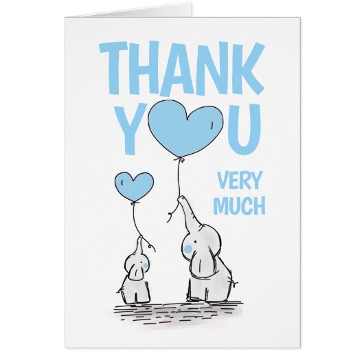 Garçon bleu de MERCI d'éléphant mignon de baby (Devant)