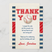 Garçon d'anniversaire de base-ball de carte de (Devant / Derrière)