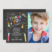 Garçon d'anniversaire d'expérience de carte de (Devant / Derrière)