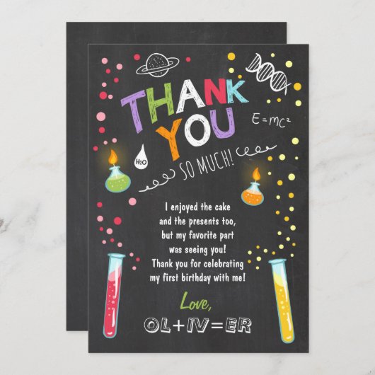 Garçon d'anniversaire d'expérience de carte de (Devant / Derrière)