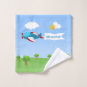 Garçon de banderole publicitaire d'avion (Gant de toilette)