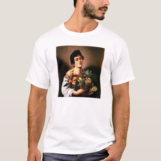 Garçon de Caravaggio avec un panier de T-shirt de (Devant)