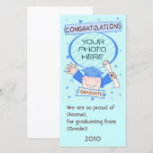 Garçon de maternelle / Carte photo préscolaire (Devant / Derrière)