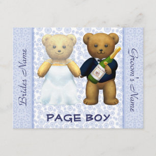Garçon de page - invitation bleu de mariage de