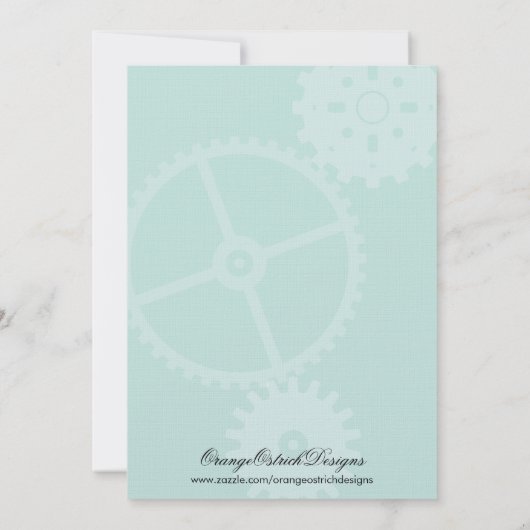 Garçon des invitations | de baby shower de robot (Dos)