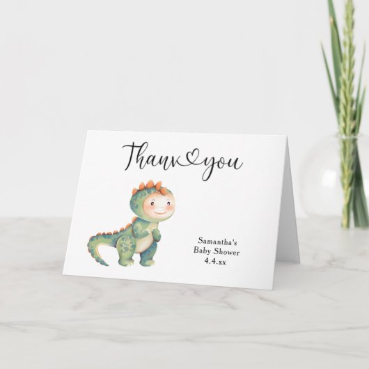 Garçon dinosaure Merci baby shower  (Devant)