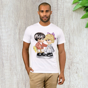 Garçon Donnant Une Fille Fleurs Mens T-Shirt