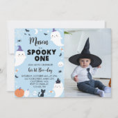 Garçon Éffrayant Un Fantôme 1er Invitation anniver (Devant)