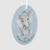 Garçon éléphant adorable premier Noël ornement (devant)