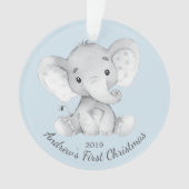 Garçon éléphant adorable premier Noël ornement (devant)