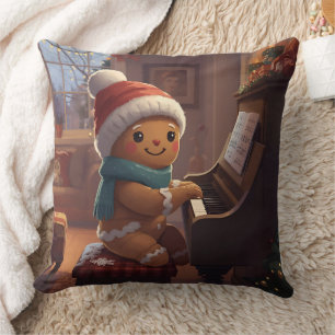 garçon en pain d'épices mignon Coussin de Noël