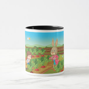 Garçon Et Lapin cueillir La Mug Légume