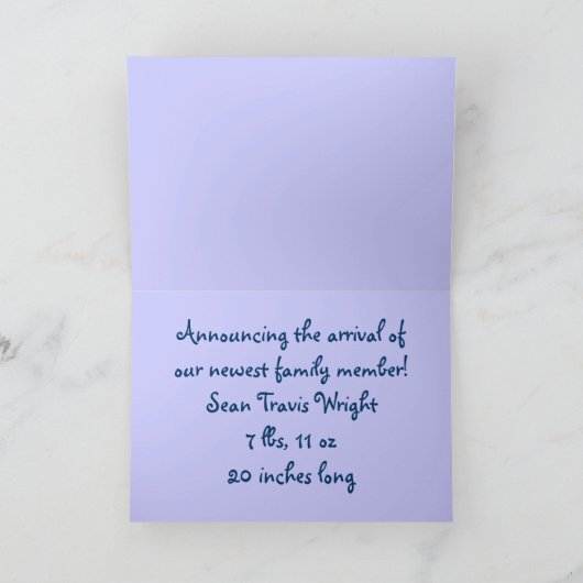 Garçon Faire-part de naissance (Intérieur)