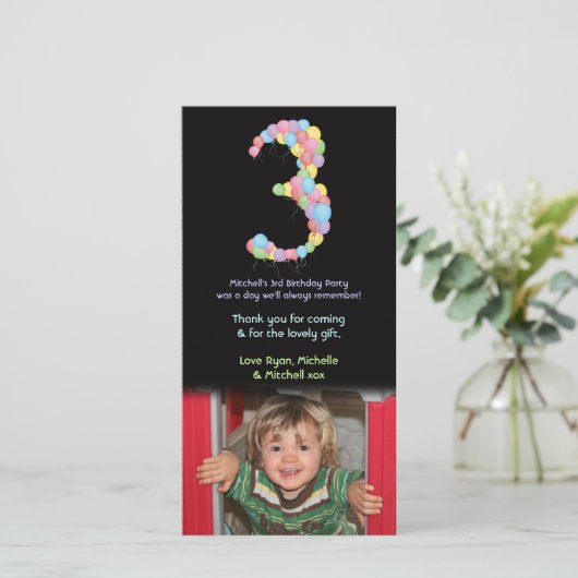 Garçon fille 3e anniversaire Ballons Merci photo (Debout devant)