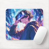 Garçon Futuriste Avec VR - Tapis de Souris Anime (Avec souris)
