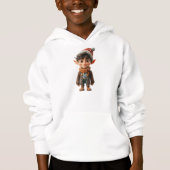 Garçon joyeux Sweat - shirt à capuche de Noël Elf  (Devant)