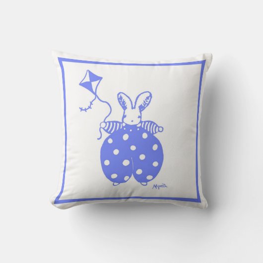 garçon lapin coussin d'anniversaire (Recto)