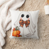 Garçon mignon fantôme et citrouille Coussin de lan (Couverture)