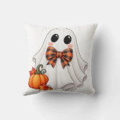 Garçon mignon fantôme et citrouille Coussin de lan (Verso)