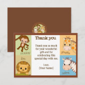 GARÇON MJS #150 de Merci de baby shower de jungle (Devant / Derrière)