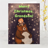 GARÇON N OURS GRANDSON CARTE DE NOËL (Fleur jaune)