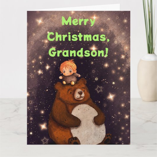GARÇON N OURS GRANDSON CARTE DE NOËL (Devant)