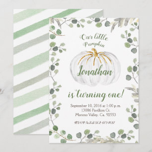 Garçon Notre Citrouille tourne une Invitation verd