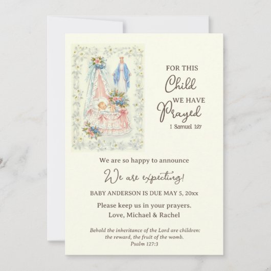 Garçon ou fille Faire-part de grossesse (Devant)