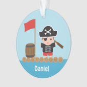 Garçon Pirate Mignon sur Radeau Décoration de Cham (devant)