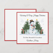 Garçon Première Deuxième Troisième Carte Snowman d (Devant / Derrière)