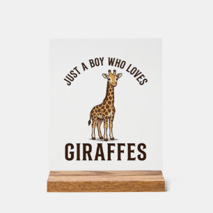 Garçon qui aime les girafes Vintage Gravure T-Shir