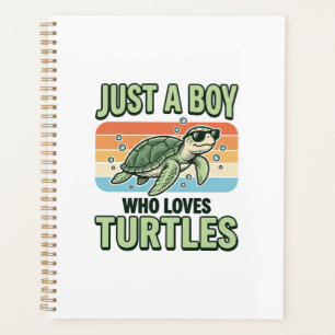 Garçon qui aime les tortues Dessin de gravure vint
