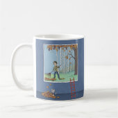 Garçon ramer feuille tasse à café (Gauche)