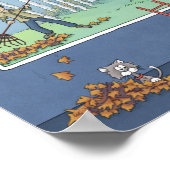 Garçon ratissant les feuilles  Affiche (Coin)