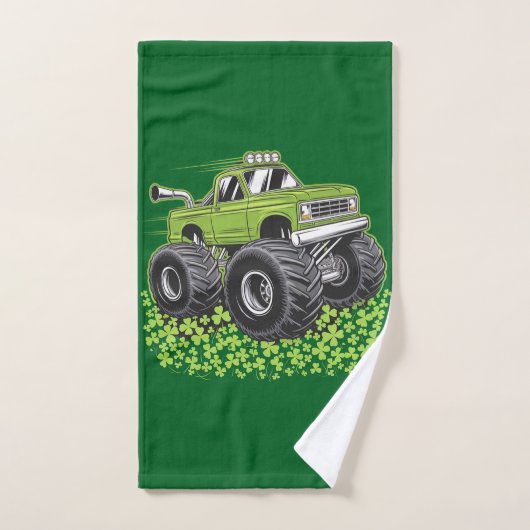 Garçon Saint-Patrick Bébé Camion Monstre Chanceux  (Serviette à main)