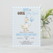 Garçon Silly Goose 1er invitation de premier anniv (Debout devant)