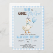Garçon Silly Goose 1er invitation de premier anniv (Devant / Derrière)