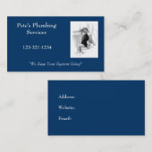 GARÇON SUR LE POT : CARTE DE VISITE DE TUYAUTERIE (Devant / Derrière)