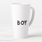 Garçon texte nom Mug Latte Couleur Texte Noir (Angle droit)