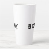 Garçon texte nom Mug Latte Couleur Texte Noir (Devant)