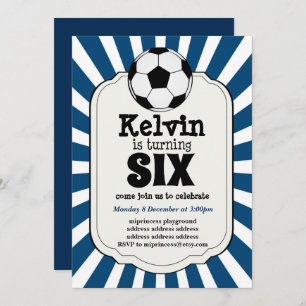 garçon tournant SIX Soccer Ball Invitation