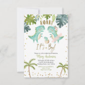 Garçon Tropical Dinosaur Couple Douche Invitation  (Devant)