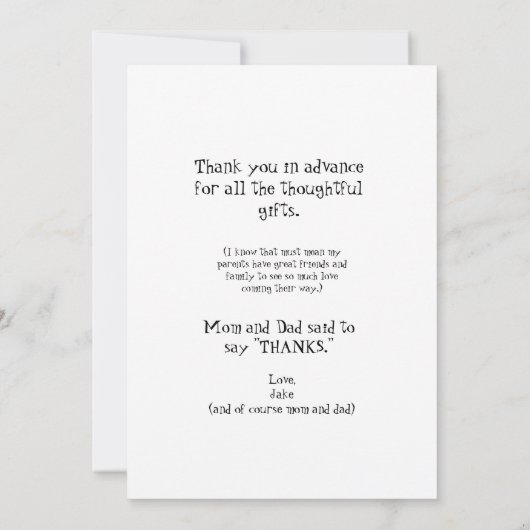 Garçon Ultrasound Funny Merci Baby Point de vue (Dos)