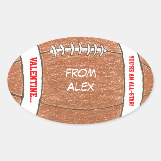 Garçon valentine - autocollant de football avec no (Devant)