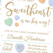 Garçon Valentine Coeur Baby Douche Invitations
