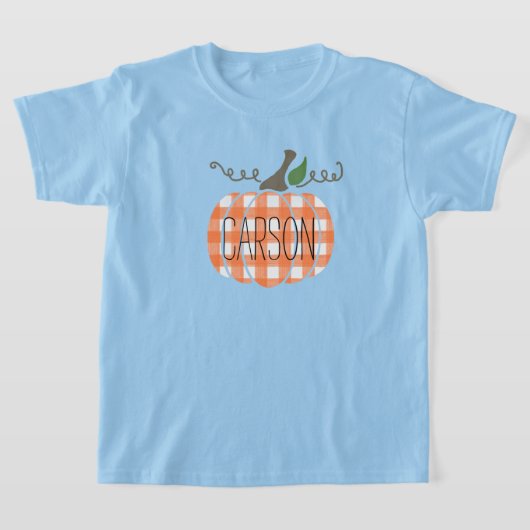Garçons Aquarelle Jeune Orange Plaid T-shirt (Poser)