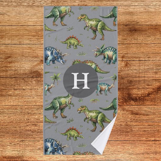 Garçons Aquarelle mignonne Dinosaure & Nom Enfants