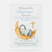 Garçons Baptême Christening Bienvenue Baby Penguin (Recto)